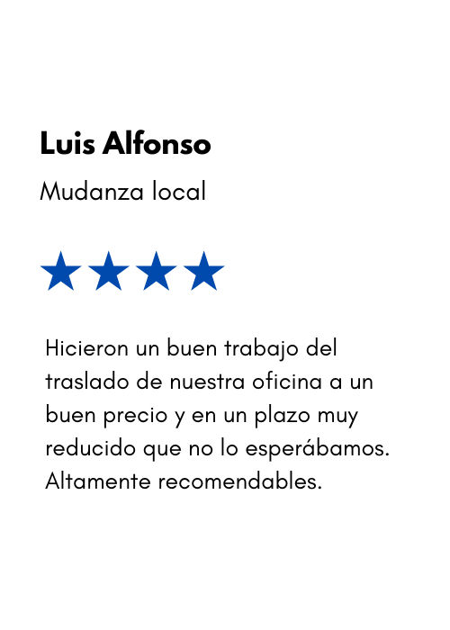 Reseña de cliente de Mudanzas MK, empresa de mudanzas en Zaragoza