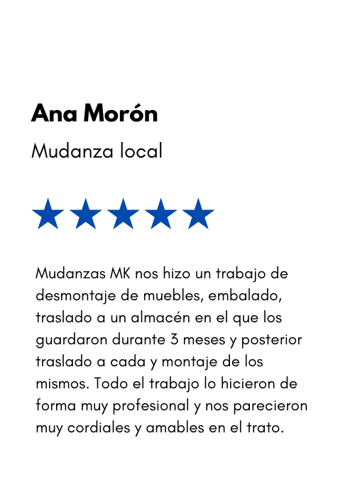 Reseña de mudanza en zaragoza económica de mudanzas mk